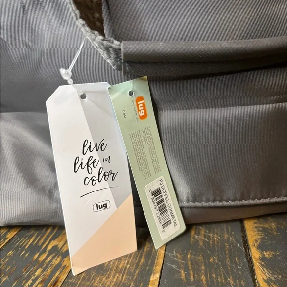 NWT Lug Gray PJ Duffel Canvas Overnight Bag